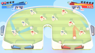 Bumper Bout match on a colourful football stage
